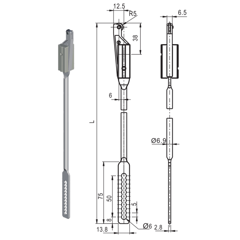 LG002-2 Verbindungsstangen-Industrieschlosszubehör