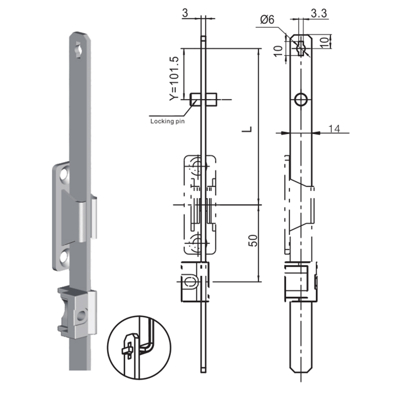 LG010-2 mit Sicherungsstift-Pleuelstangenzubehör